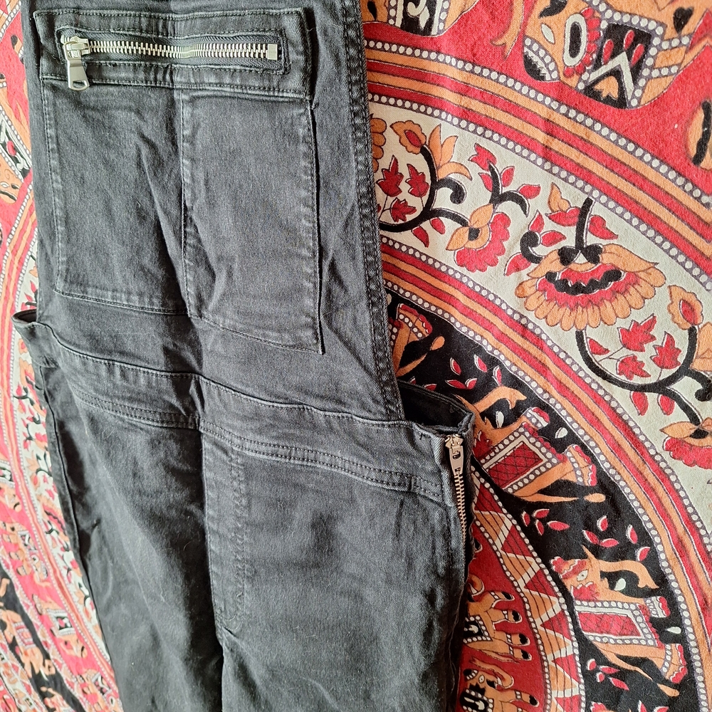 Divided Black Denim Skinny Leg Overalls - Picture 5 of 14